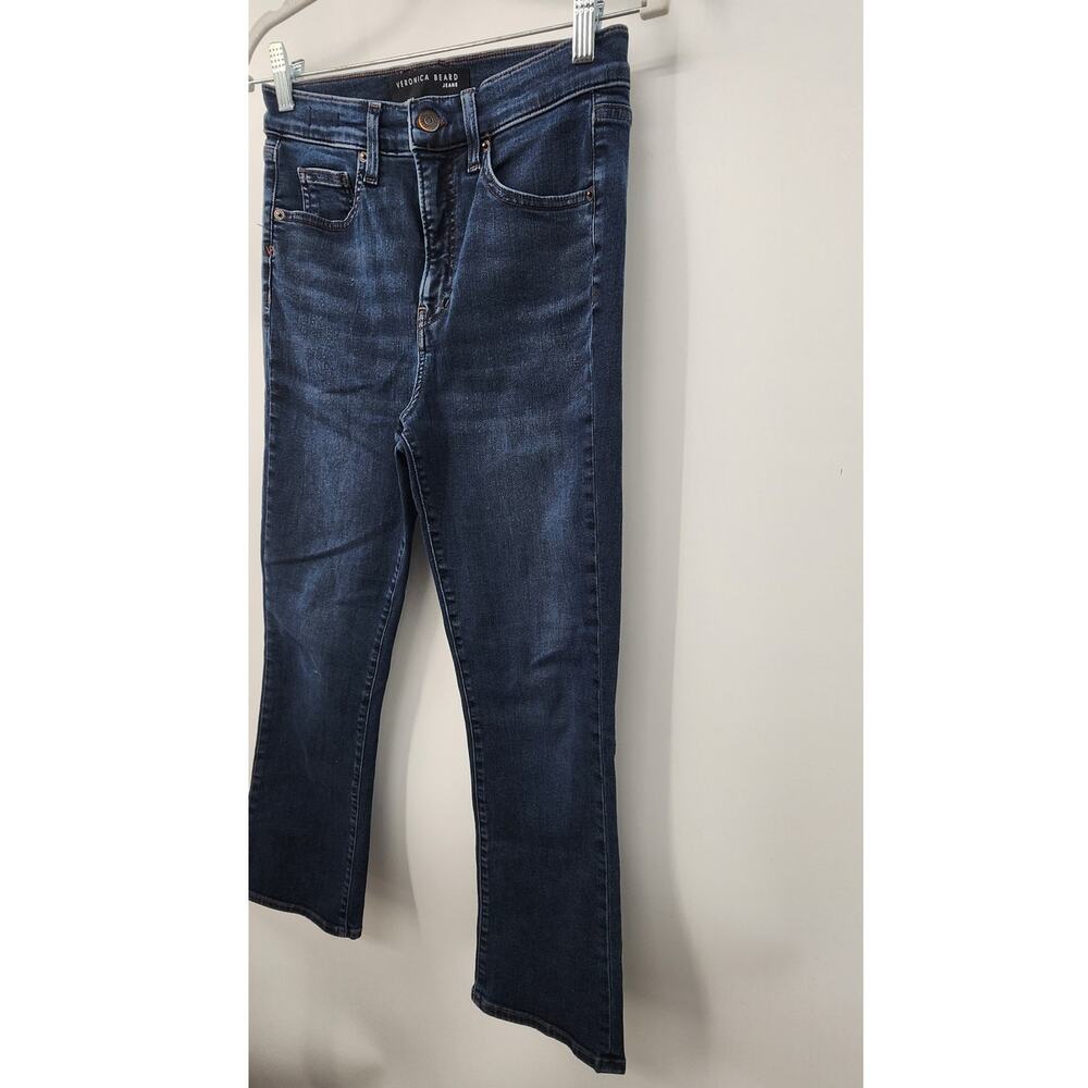 Veronic Beard Carly Kick Flare High Rise Jeans Dark Wash Stretch Size 28 - Picture 5 of 15